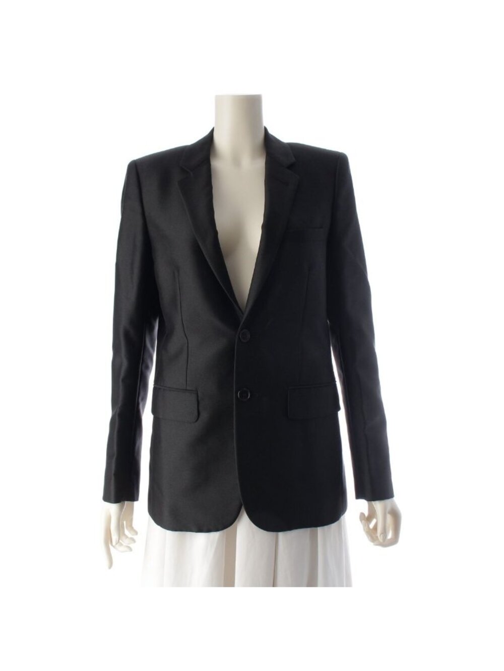 Saint Laurent Edie Era Pea Coat Terra Jacket Black 44 - Picture 1 of 10